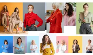 Kobiety w stylizacjach biznes casual: od płaszczy i eleganckich bluzek po marynarki i spodnie.