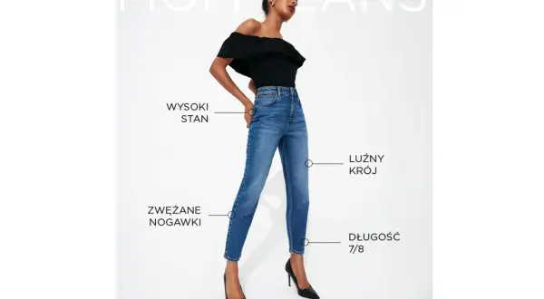 Spodnie mom fit z wysokim stanem, luźnym krojem i zwężanymi nogawkami 7/8. Idealne dla każdej kobiety ceniącej wygodę i styl.