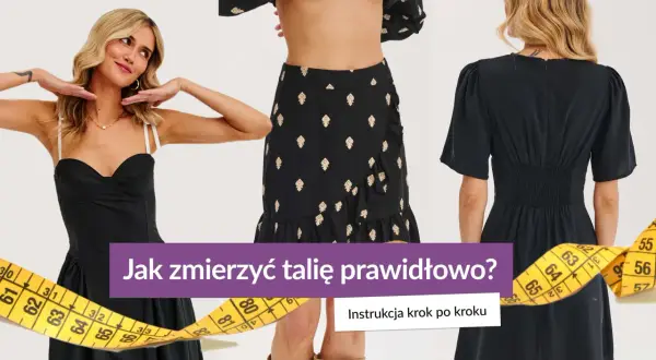 Kobieta pokazuje, co to talia, mierząc ją centymetrem. Instrukcja krok po kroku.