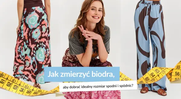 Jak mierzyć biodra, by dobrać idealny rozmiar spodni i spódnic? Modelka z miarką krawiecką.