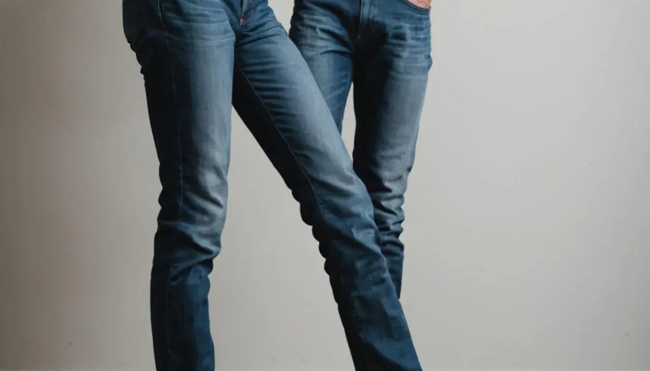 Dwie osoby w dopasowanych jeansach. Dowiedz się, jak rozciągnąć jeansy, by były idealnie dopasowane.